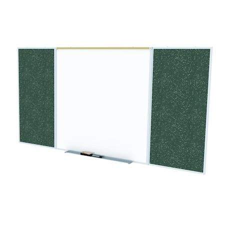 Ghent Combo Whiteboard/Bulletin, Mag Por/Rcycld, Styl D, 4 ft H x 10 ft W, Tan Spckd SPC410D-ATR-TN